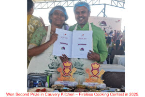 Won Second Prize in Cauvery Kitchen – Fireless Cooking Contest in 2025